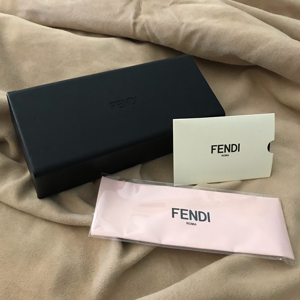 Fendi sunglasses eyewear black case leather